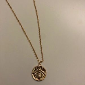 “bee happy” coin necklace